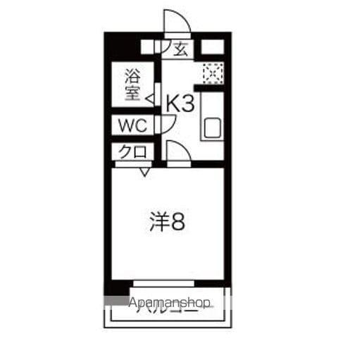 MAISON EL BLOC(1K/2階)の間取り写真