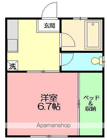 フラッツシガ(1K/1階)の間取り写真