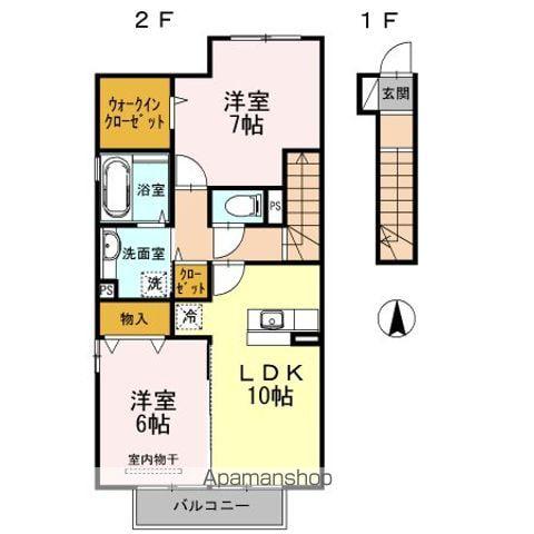 D-ROOMかぐのみ(2LDK/2階)の間取り写真
