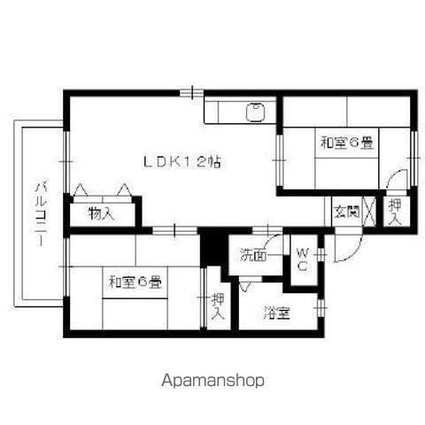 エル松永(2LDK/2階)の間取り写真
