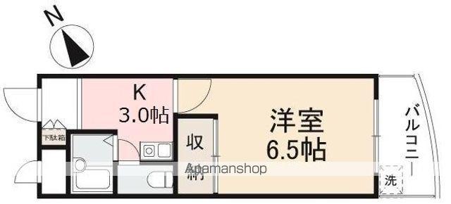 アトリーチェ(1K/4階)の間取り写真