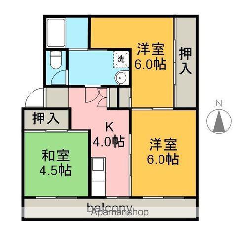 マンションはる(3K/1階)の間取り写真