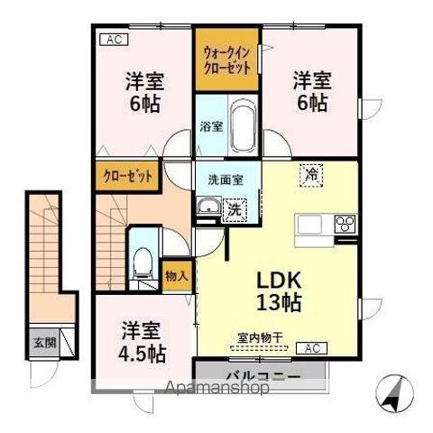 シエスタⅠ(3LDK/2階)の間取り写真