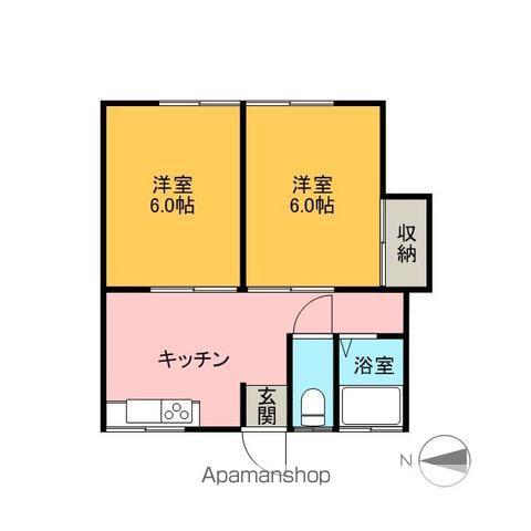 コーポ安藤(2K/2階)の間取り写真
