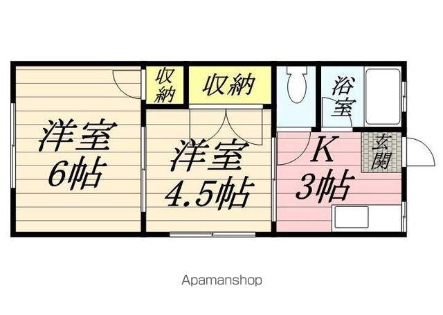 モアナハイム(2K/2階)の間取り写真