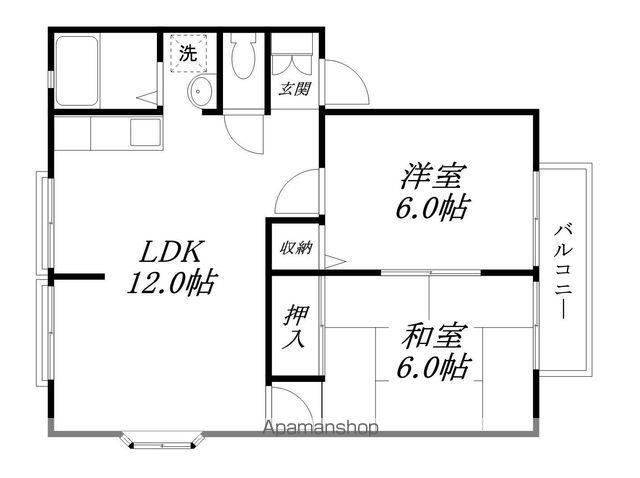 サンライフあけぼのB棟(2LDK/2階)の間取り写真