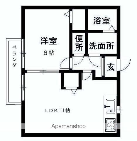 リバーフィールド(1LDK/1階)の間取り写真