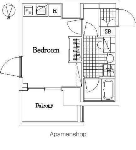 ザ・レジデンス・オブ・トーキョーJY10(ワンルーム/2階)の間取り写真