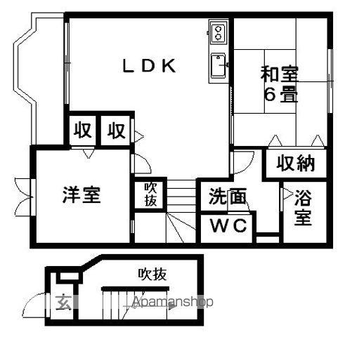 シャン・プラトーA(2LDK/2階)の間取り写真