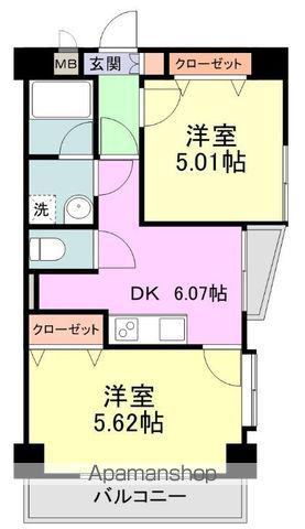 FLOS静岡天王町(2DK/6階)の間取り写真