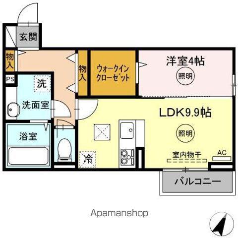 RUHE(1LDK/1階)の間取り写真