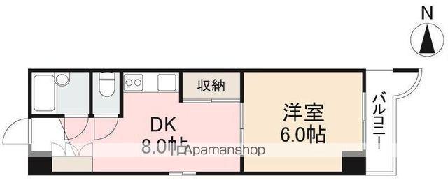 ヴィラタマチ(1DK/4階)の間取り写真