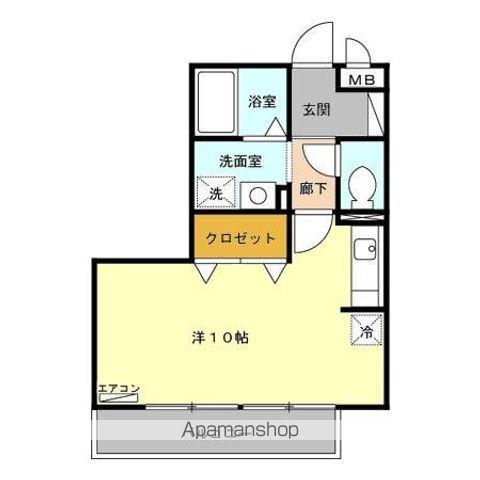 BLANCHE(ワンルーム/2階)の間取り写真