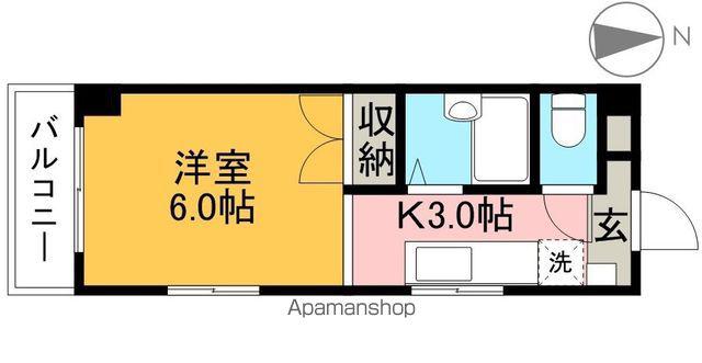 紅葉ハイツ(1K/4階)の間取り写真