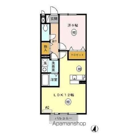 セジュール松葉(1LDK/2階)の間取り写真