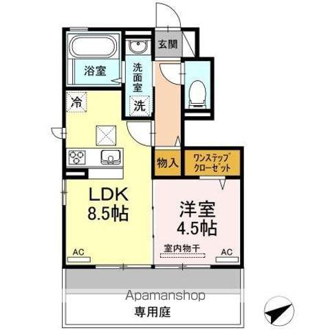 カサレナ(1LDK/1階)の間取り写真