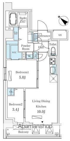 LUMICITY月島(2LDK/8階)の間取り写真