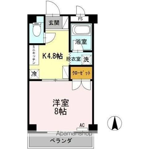 大安寺マンション(1K/2階)の間取り写真