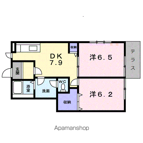 メゾン・フリージアA(2DK/1階)の間取り写真