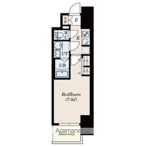 S-RESIDENCE金山三丁目(1K/7階)の間取り写真