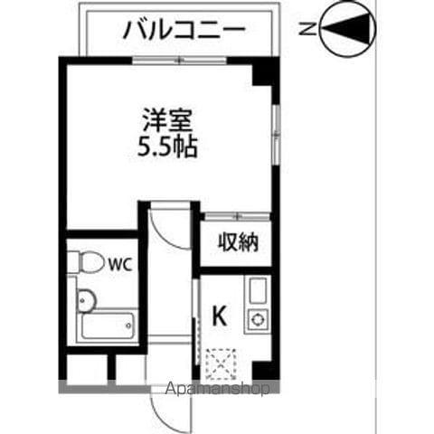 冬頭第2ビル(1K/3階)の間取り写真