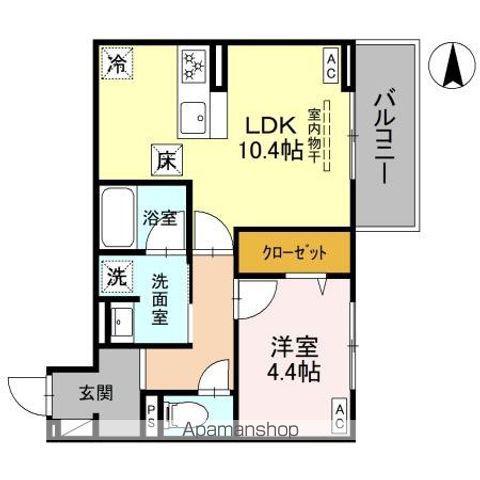 D-GRAN 飯田町(1LDK/1階)の間取り写真
