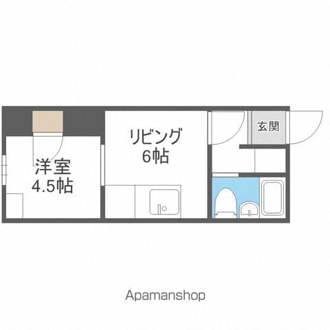 札幌市東西線 白石駅(札幌市営) 徒歩3分 5階建 築42年(1DK/5階)の間取り写真