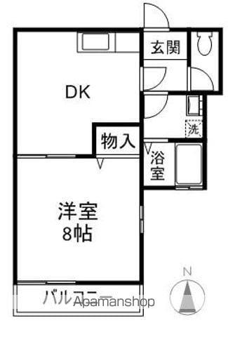 アプリコット三輪(1DK/1階)の間取り写真