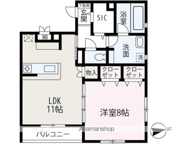 CHOUETTE(1LDK/2階)の間取り写真