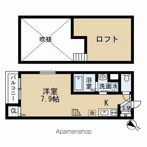 ヴィサージュ井尻(ワンルーム/2階)の間取り写真