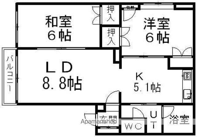 パークアベニュー(2LDK/1階)の間取り写真