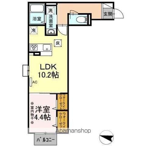 ロイジェント加美平(1LDK/1階)の間取り写真