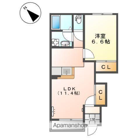 GREEN TOWNⅡ(1LDK/1階)の間取り写真