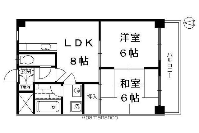 シルバン吉祥院(2LDK/2階)の間取り写真