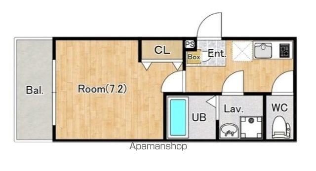 ジーメゾン福生牛浜リント(1K/1階)の間取り写真