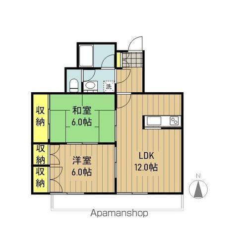 ヴィラ・ウエスト4(2LDK/1階)の間取り写真