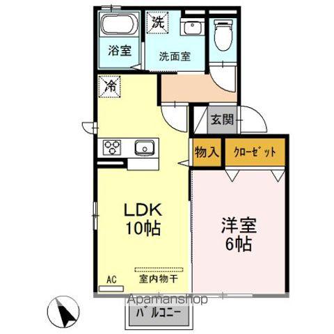 GRACE COURT(1LDK/2階)の間取り写真