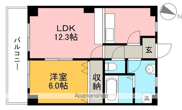 とさでん交通伊野線 鴨部駅 徒歩9分 6階建 築20年(1LDK/3階)の間取り写真