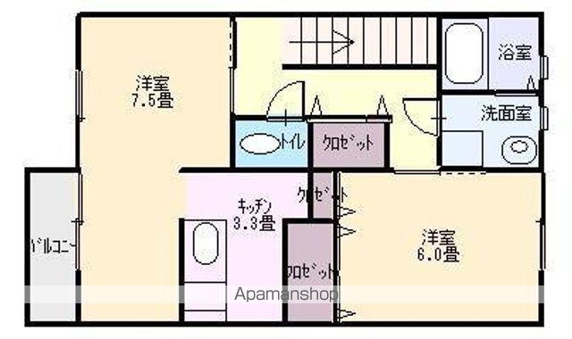 ヴィラ・クローバー(1LDK/2階)の間取り写真
