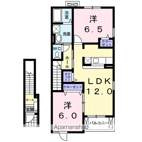 プルミエⅡ(2LDK/2階)の間取り写真