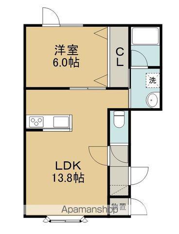 レインボーハウスRAVEL(1LDK/2階)の間取り写真