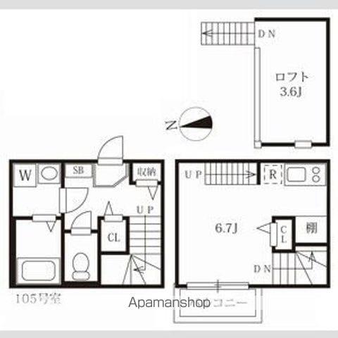 ハーモニーテラス並木(ワンルーム/1階)の間取り写真