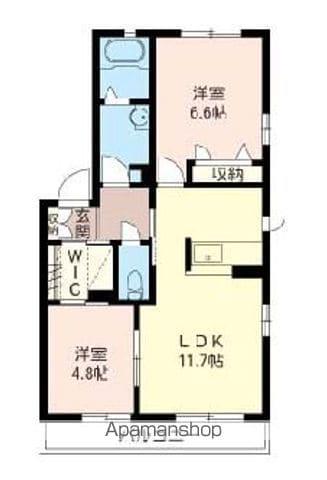 プレメゾン・イマイ(2LDK/2階)の間取り写真