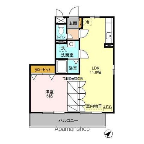 ロジュマンマエバラC(1LDK/3階)の間取り写真
