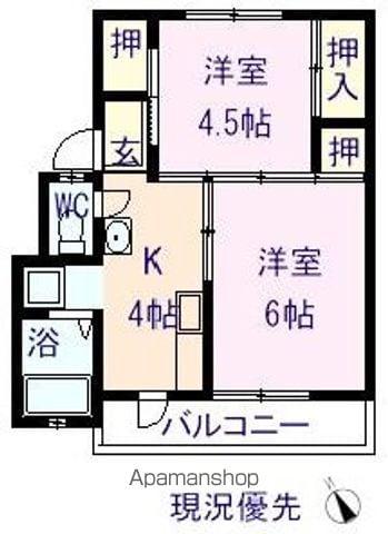 ヴィラナリー尾道2号棟(2K/1階)の間取り写真