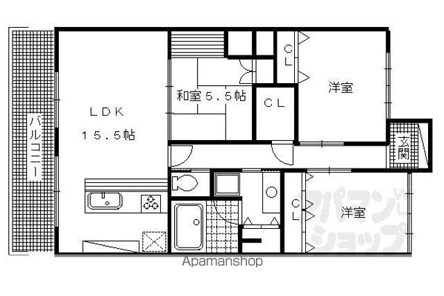 ベアティ洛西口(3LDK/3階)の間取り写真