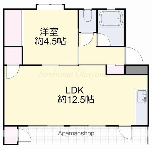 長岡コーポ(1LDK/2階)の間取り写真
