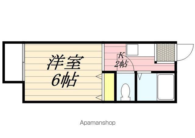 サンヒルズソガ(1K/2階)の間取り写真