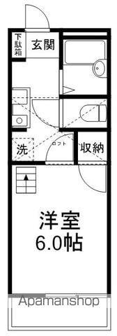 ハイツエノサワB棟(1K/2階)の間取り写真