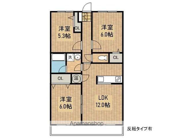 ブレインマンション(3LDK/1階)の間取り写真